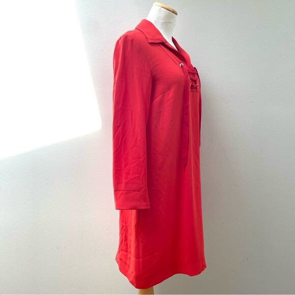 Weekend Max Mara Lace Up Front Long Sleeve Mini Dress in Orange, Women's 4, $350 - Picture 2 of 9